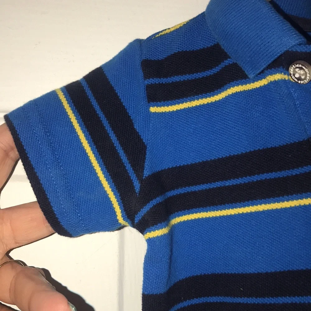 Infant Boy’s Striped Polo Onesie